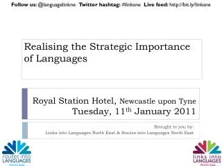 Royal Station Hotel , Newcastle upon Tyne Tuesday, 11 th January 2011