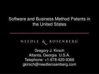 Software and Business Method Patents in the United States
