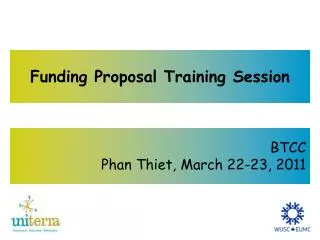 Funding Proposal Training Session