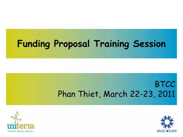 funding proposal training session