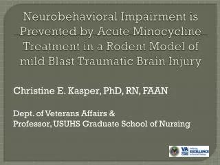 Christine E. Kasper, PhD, RN, FAAN Dept. of Veterans Affairs &amp;