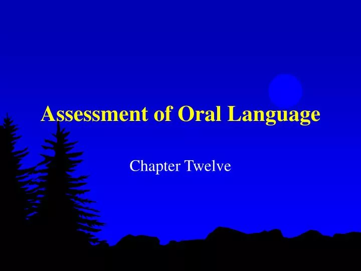 assessment of oral language