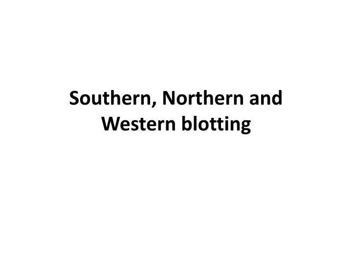 southern northern and western blotting