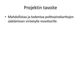 projektin tavoite