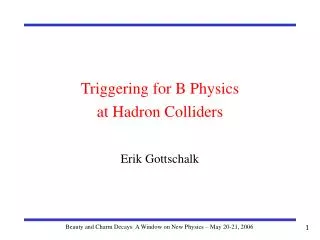 Triggering for B Physics at Hadron Colliders