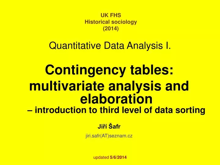 quantitative data analysis i