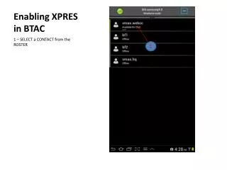 Enabling XPRES in BTAC