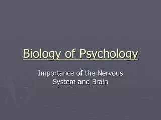 Biology of Psychology