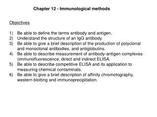 Chapter 12 - Immunological methods