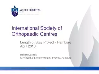 International Society of Orthopaedic Centres