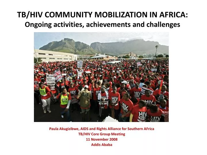 tb hiv community mobilization in africa ongoing activities achievements and challenges