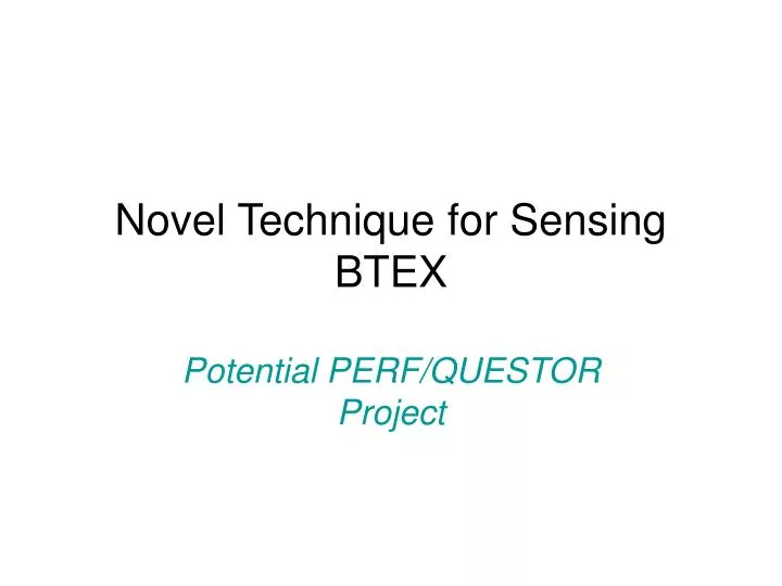 novel technique for sensing btex