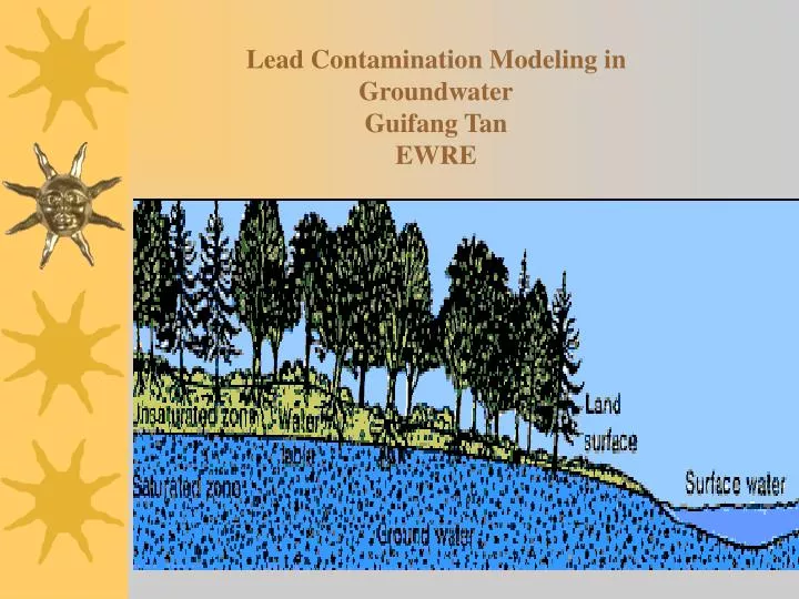 lead contamination modeling in groundwater guifang tan ewre