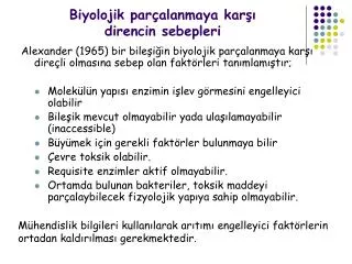 biyolojik par alanmaya kar direncin sebepleri
