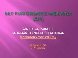 key performance indicator kpi