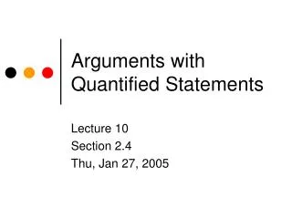 Arguments with Quantified Statements