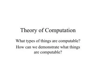 Theory of Computation