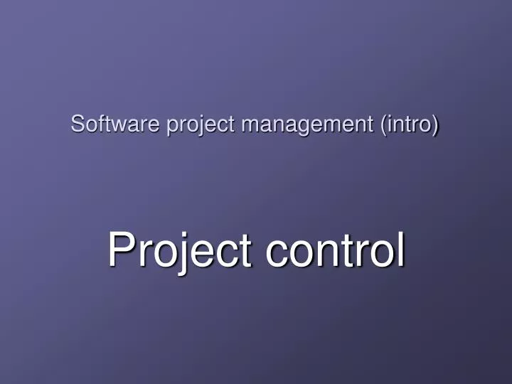 software project management intro