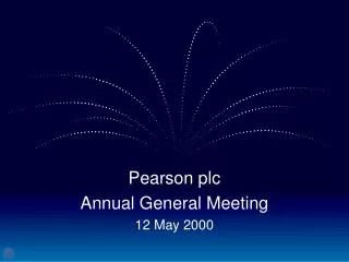 Pearson plc Annual General Meeting 12 May 2000