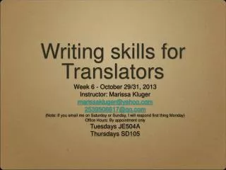 Writing skills for Translators