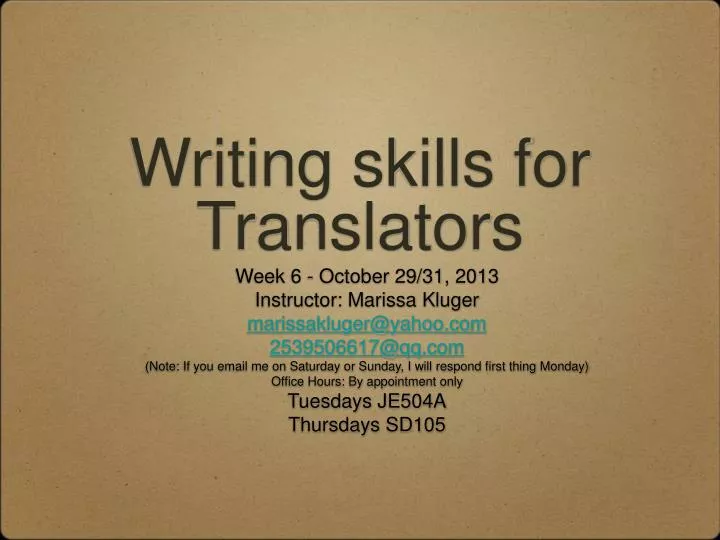 writing skills for translators