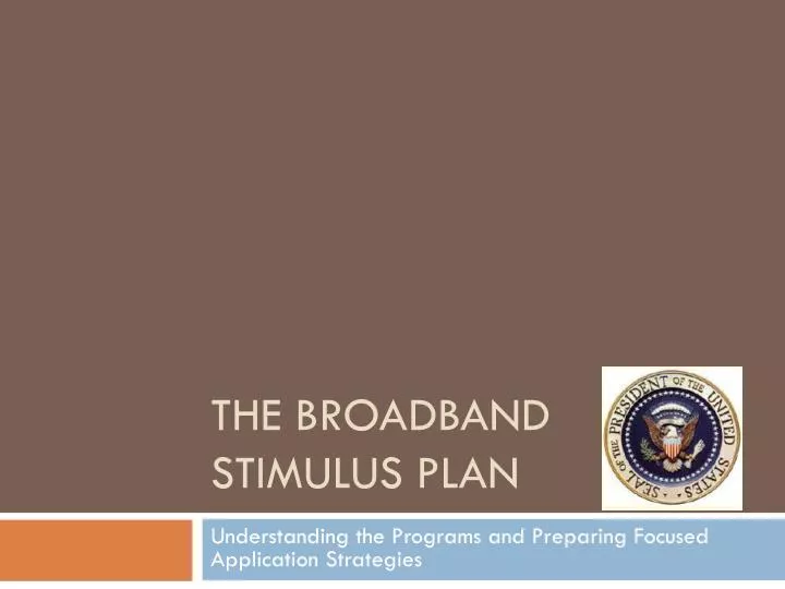 the broadband stimulus plan
