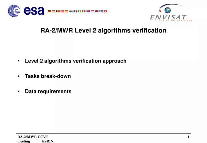 ra 2 mwr level 2 algorithms verification