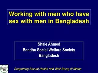 Working with men who have sex with men in Bangladesh