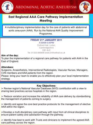East Regional AAA Care Pathway Implementation Meeting