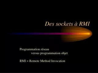 des sockets rmi