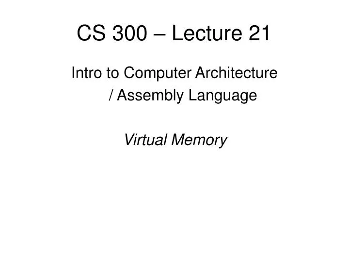 cs 300 lecture 21