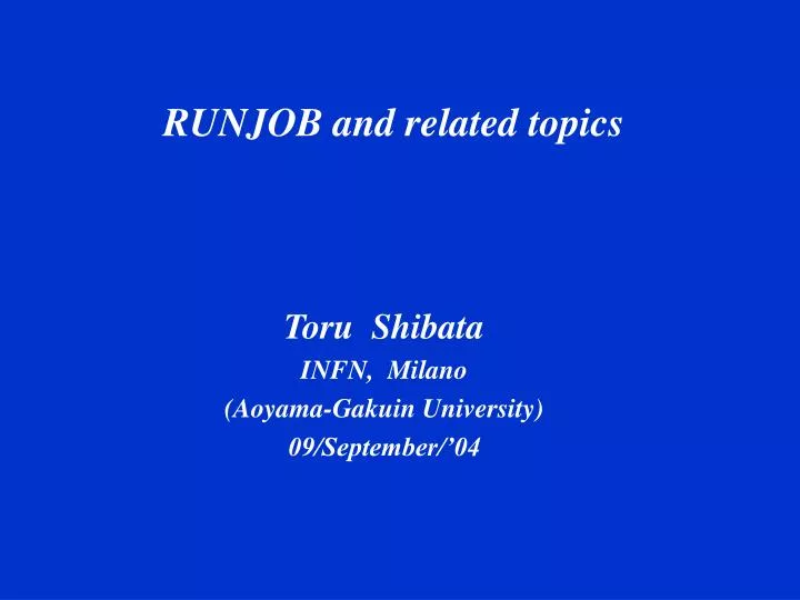 runjob and related topics