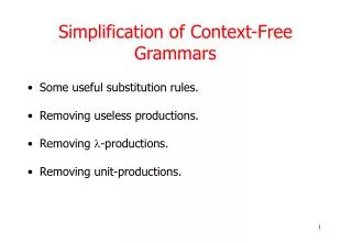 Simplification of Context-Free Grammars