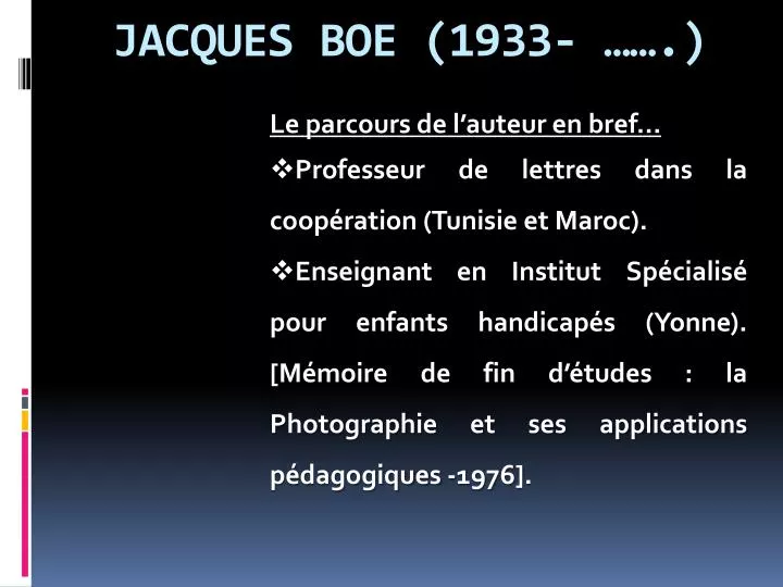 jacques boe 1933