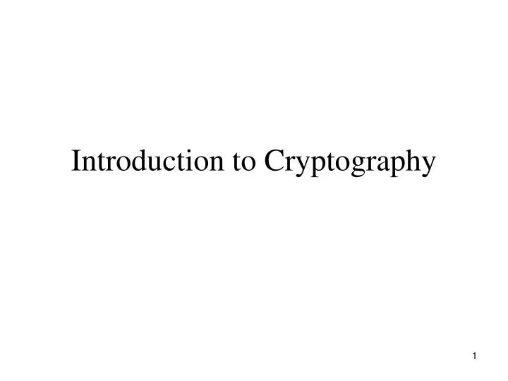 introduction to cryptography