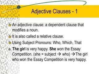Adjective Clauses - 1