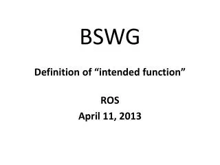 BSWG