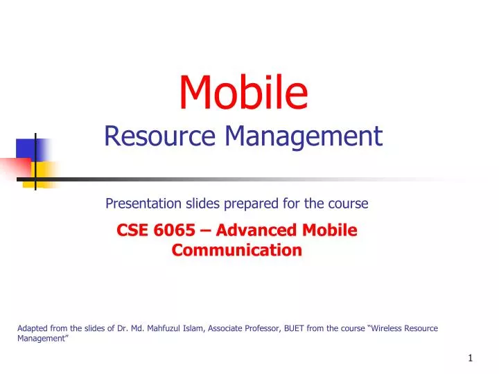 mobile resource management