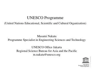 UNESCO Programme (United Nations Educational, Scientific and Cultural Organization)