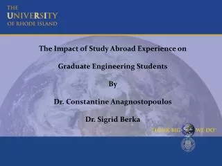 The Impact of Study Abroad Experience on Graduate Engineering Students By