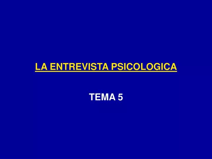 la entrevista psicologica