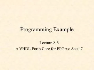 Programming Example