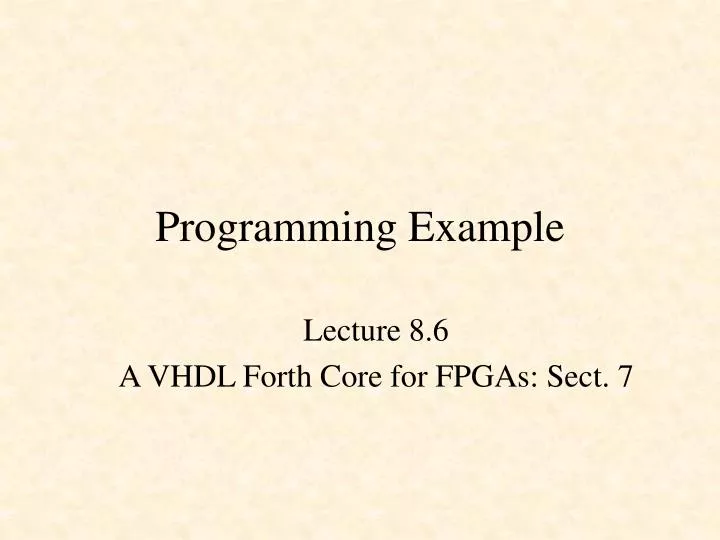 programming example