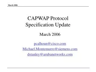 CAPWAP Protocol Specification Update
