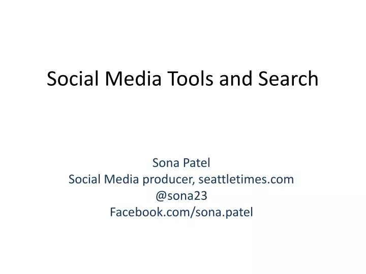 social media tools and search