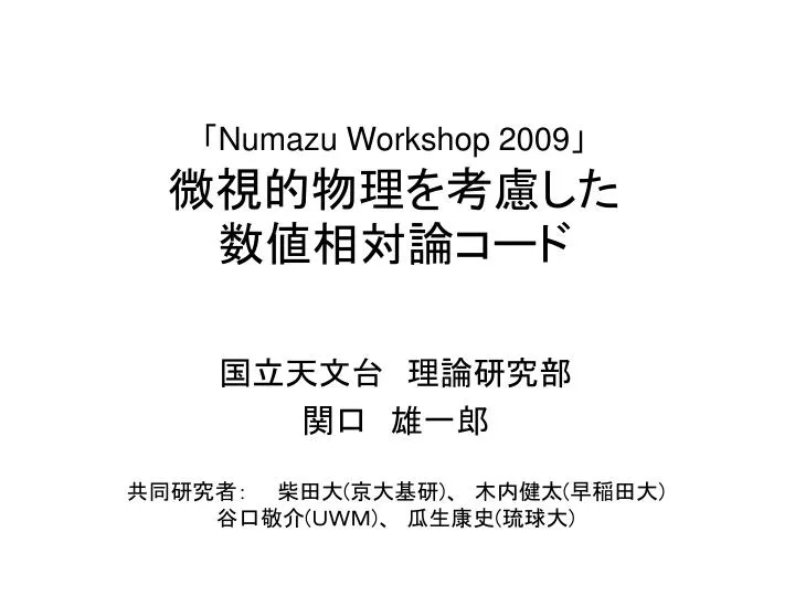 numazu workshop 2009