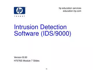 Intrusion Detection Software (IDS/9000)