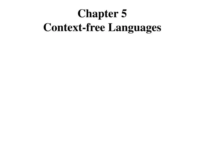 chapter 5 context free languages