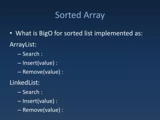 Sorted Array