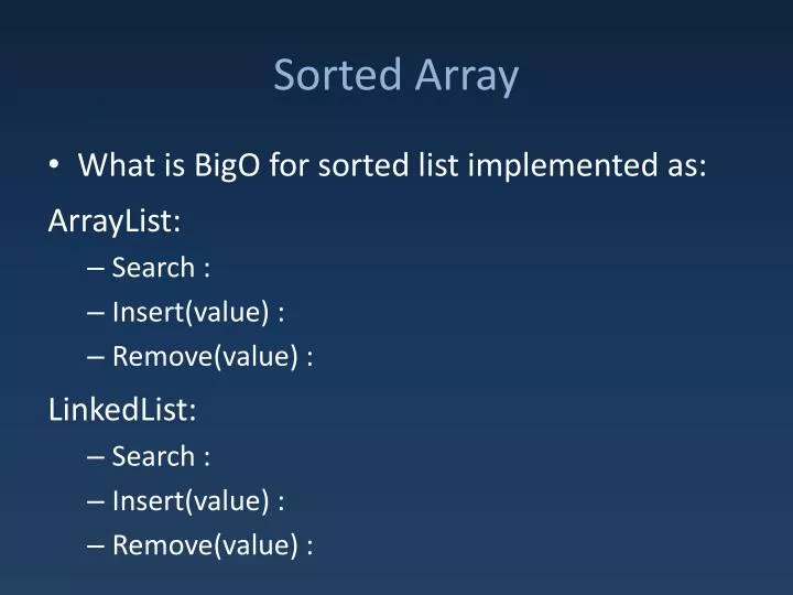 sorted array